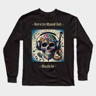 Punk Rock Skull Mountain Rocker DJ music Long Sleeve T-Shirt